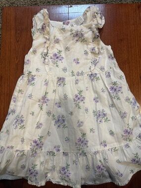 Gymboree Cream Floral Ruffle Summer Dress